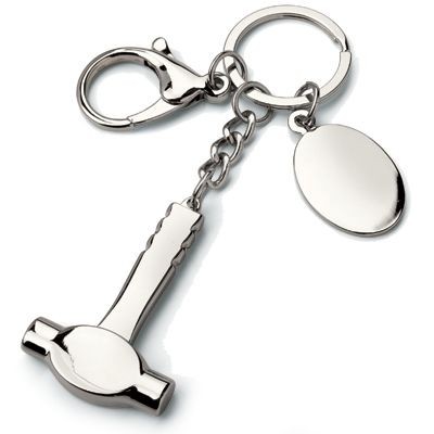 Picture of BUILDER HAMMER METAL KEYRING in Silver