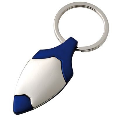 Picture of SILVER CHROME METAL & BLUE KEYRING