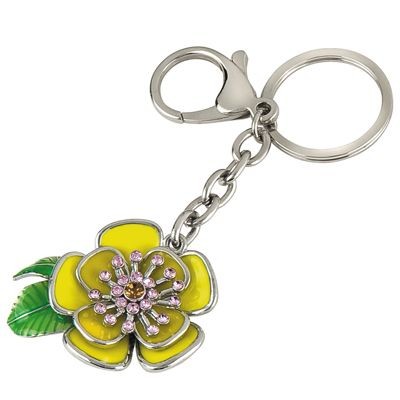 Picture of FLOWER SILVER METAL KEYRING