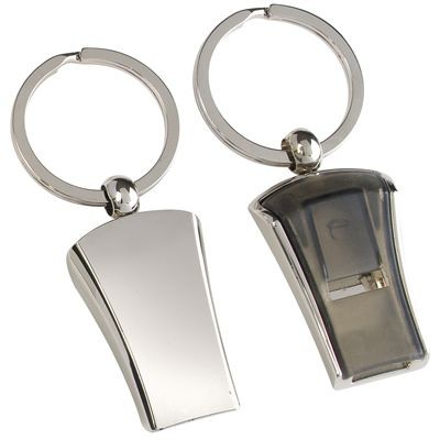 Picture of WHISTLE SILVER METAL KEYRING.