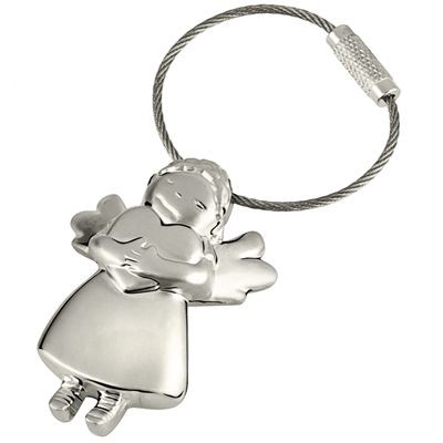 Picture of LITTLE ANGEL SILVER METAL KEYRING.