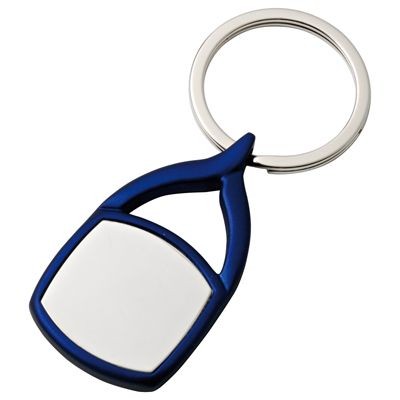 Picture of METAL KEYRING in Silver & Blue.