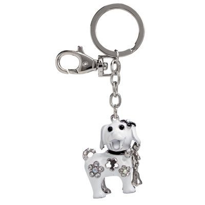 Picture of PUPPY DOG METAL KEYRING with Crystals