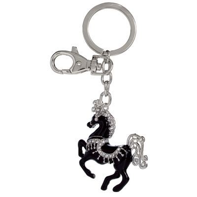 Picture of CIRCUS HORSE METAL KEYRING with Crystals.