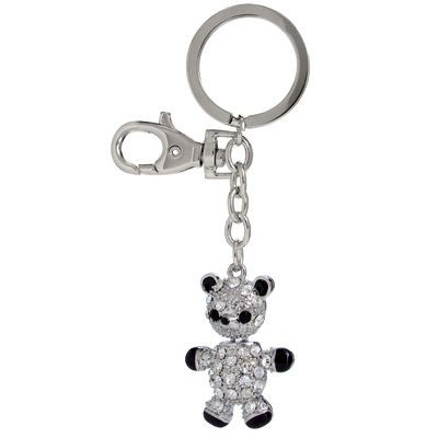 Picture of TEDDY BEAR METAL KEYRING with Crystals.