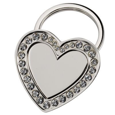 Picture of HEART SILVER METAL KEYRING with Crystal Decoration