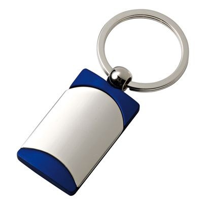 Picture of SILVER METAL & BLUE KEYRING