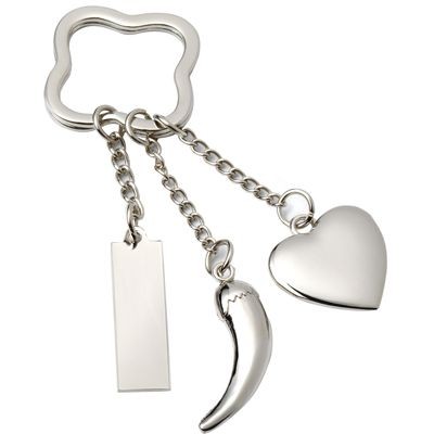 Picture of LUCKY SILVER METAL KEYRING.