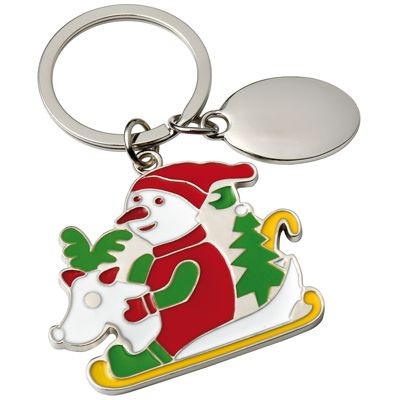 Picture of CHRISTMAS SLEIGH METAL KEYRING.