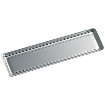 Picture of RECTANGULAR SILVER CHROME METAL PEN HOLDER TRAY.