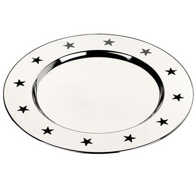 Picture of SHINY SILVER METAL PLATE with Cut Out Star Design