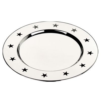 Picture of SHINY SILVER METAL BOTTLE COASTER with Cut Out Star Design.