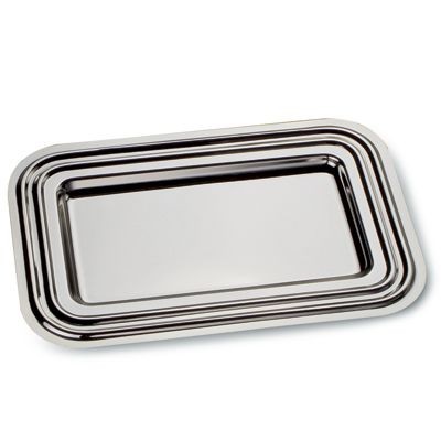 Picture of RECTANGULAR SILVER CHROME PLATED TRAY.