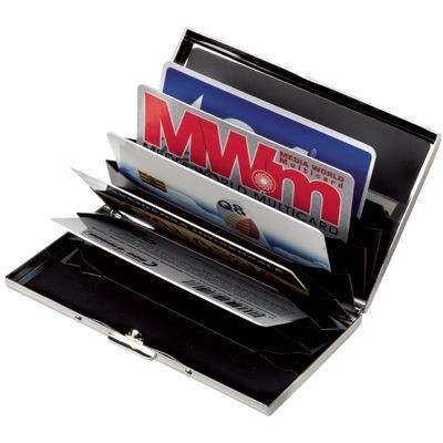 Picture of CREDIT CARD HOLDER in Silver Chrome Metal.