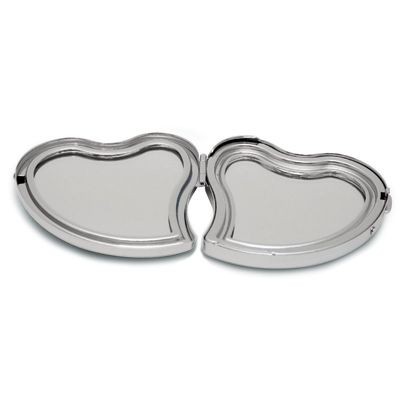 Picture of HEART SHAPE HANDBAG MIRROR in Silver Chrome Metal