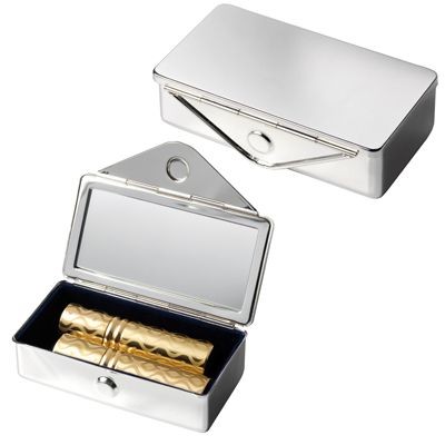 Picture of SILVER METAL LIPSTICK HOLDER with Mirror.