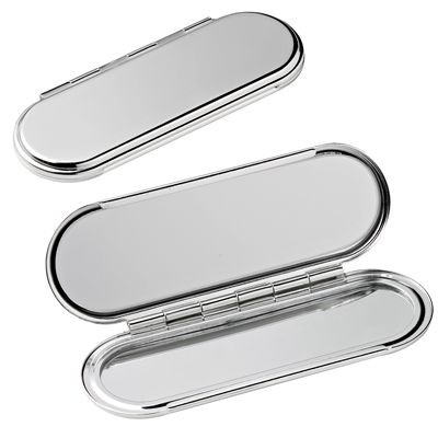 Picture of LUNA SILVER METAL COMPACT POCKET MIRROR.