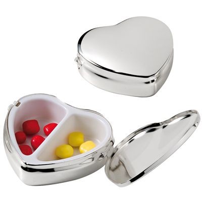 Picture of HEART SILVER METAL PILL BOX