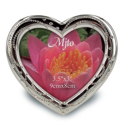 Picture of METAL HEART SHAPE PHOTO FRAME with Crystals