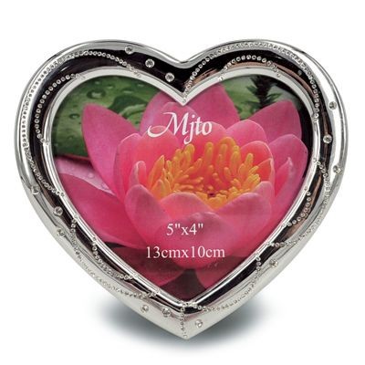 Picture of METAL HEART SHAPE PHOTO FRAME with Crystals.