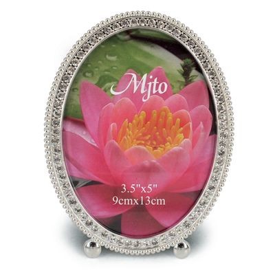 Picture of METAL OVAL PHOTO FRAME with Crystals