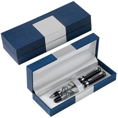 Picture of LARGE RECTANGULAR PEN PRESENTATION BOX in Blue Leather
