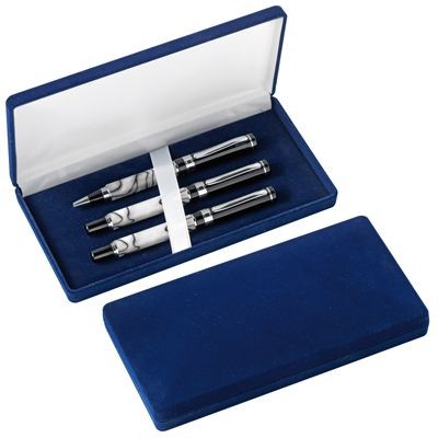 Picture of VELVET PEN PRESENTATION BOX in Blue.