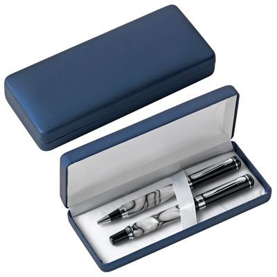 Picture of PEN PRESENTATION BOX in Metallic Blue Rubber