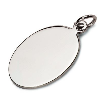 Picture of OVAL KEYRING TAG in Silver Chrome Metal.