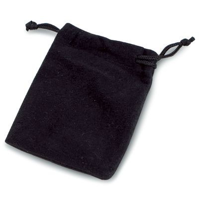 Picture of VELVET DRAWSTRING PRESENTATION POUCH in Black.