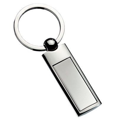 Picture of EXCLUSIVE RECTANGULAR SILVER METAL INLAY KEYRING