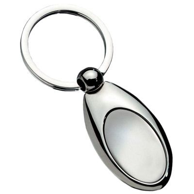 Picture of EXCLUSIVE OVAL SILVER METAL INLAY KEYRING