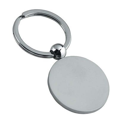 Picture of LARGE ROUND MATT SILVER METAL KEYRING