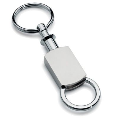 Picture of RECTANGULAR DETACHABLE KEYRING in Silver Metal