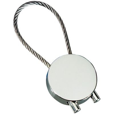 Picture of ROUND CABLE KEYRING in Polished Silver Metal Finish