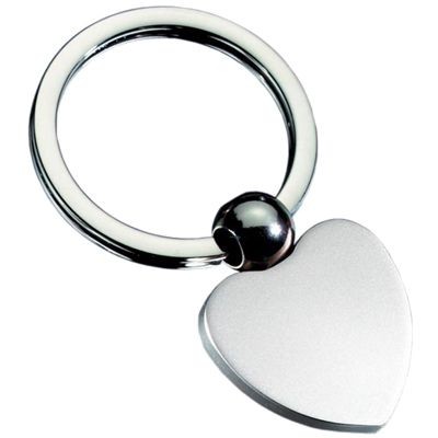 Picture of HEART MATT SILVER METAL KEYRING.