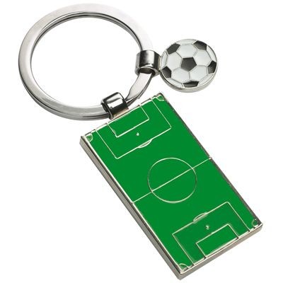 Picture of FOOTBALL & PITCH METAL KEYRING in Green