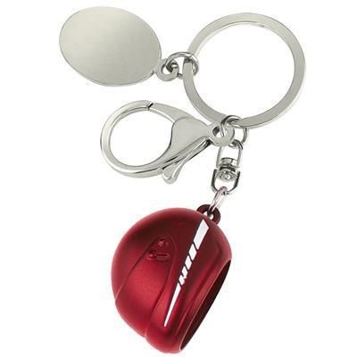 Picture of LARGE MOTOR BICYCLE HELMET KEYRING in Red.