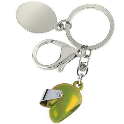 Picture of SMALL MOTOR BICYCLE HELMET KEYRING in Yellow.