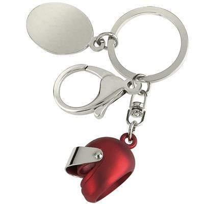 Picture of SMALL MOTOR BICYCLE HELMET KEYRING in Red.