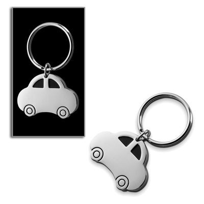 Picture of SILVER CHROME METAL CAR KEYRING.