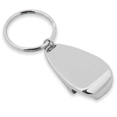 Picture of SILVER CHROME METAL KEYRING AND BOTTLE OPENER.