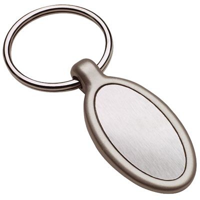 Picture of ELLIPSE MATT SILVER METAL INLAY KEYRING