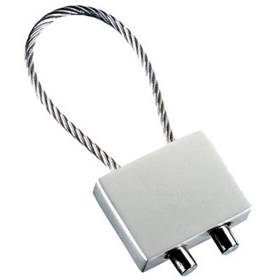 Picture of RECTANGULAR CABLE KEYRING in Matt Silver Metal