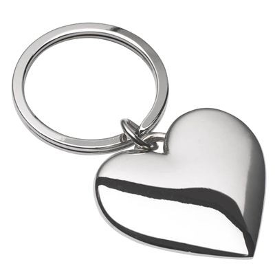 Picture of SILVER CHROME METAL LOVE HEART KEYRING