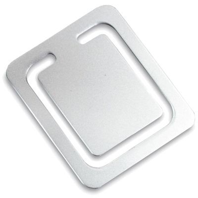 Picture of SQUARE SILVER METAL CLIP BOOKMARK.