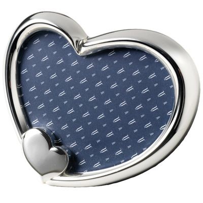 Picture of FINE SILVER PLATED METAL HEART PHOTO FRAME.