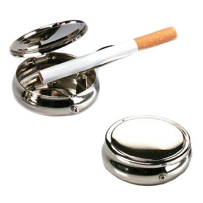 Picture of TRAVEL ASH TRAY in Polished Silver Metal