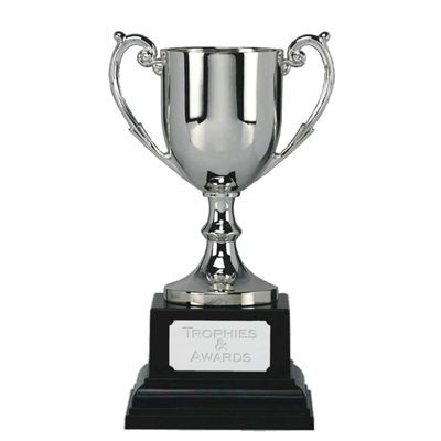 Picture of 5 INCH CAST SILVER METAL TROPHY AWARD CUP.