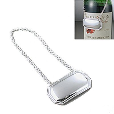 Picture of RECTANGULAR SILVER PLATED METAL DECANTER LABEL